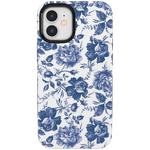 Rose to Fame | Blue & White Rose Floral Case iPhone Case get.casely Bold + MagSafe® iPhone 12