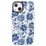 Rose to Fame | Blue & White Rose Floral Case iPhone Case get.casely Bold + MagSafe® iPhone 14 Plus