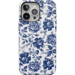 Rose to Fame | Blue & White Rose Floral Case iPhone Case get.casely Bold + MagSafe® iPhone 15 Pro Max