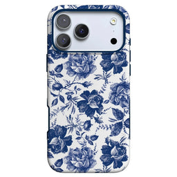 Rose to Fame | Blue & White Rose Floral Case iPhone Case get.casely Bold + MagSafe® iPhone 18 Pro Max 