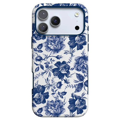 Rose to Fame | Blue & White Rose Floral Case iPhone Case get.casely Bold + MagSafe® iPhone 18 Pro Max 