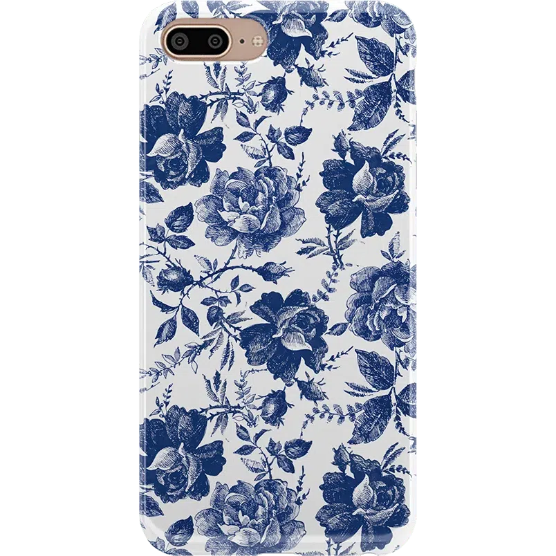 Rose to Fame | Blue & White Rose Floral Case iPhone Case get.casely Classic iPhone 6/7/8 Plus