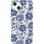 Rose to Fame | Blue & White Rose Floral Case iPhone Case get.casely Classic + MagSafe® iPhone 13