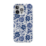 Rose to Fame | Blue & White Rose Floral Case iPhone Case get.casely Classic + MagSafe® iPhone 15 Pro Max 