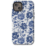 Rose to Fame | Blue & White Rose Floral Case iPhone Case get.casely Essential + MagSafe® iPhone 14 Plus