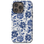 Rose to Fame | Blue & White Rose Floral Case iPhone Case get.casely Essential + MagSafe® iPhone 14 Pro Max