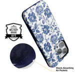 Rose to Fame | Blue & White Rose Floral Case iPhone Case get.casely 