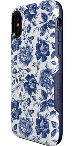 Rose to Fame | Blue & White Rose Floral Case iPhone Case get.casely 