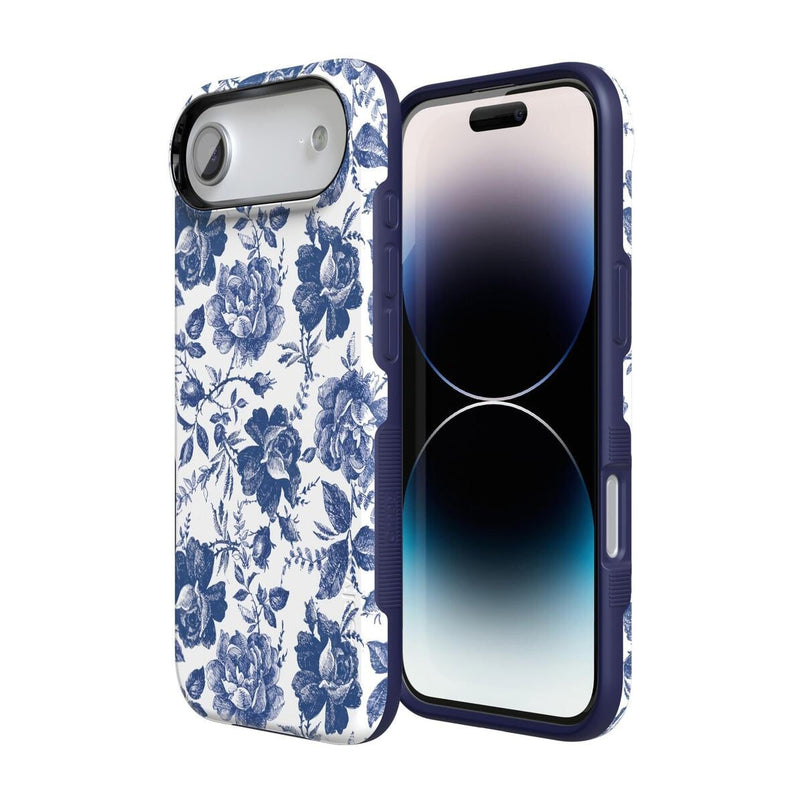 Rose to Fame | Blue & White Rose Floral Case iPhone Case get.casely 