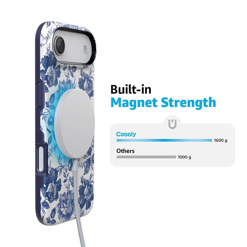 Rose to Fame | Blue & White Rose Floral Case iPhone Case get.casely 