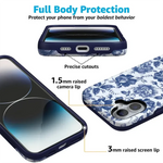 Rose to Fame | Blue & White Rose Floral Case iPhone Case get.casely 