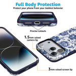 Rose to Fame | Blue & White Rose Floral Case iPhone Case get.casely 