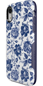 Rose to Fame | Blue & White Rose Floral Case iPhone Case get.casely 
