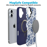 Rose to Fame | Blue & White Rose Floral Case iPhone Case get.casely 