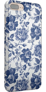 Rose to Fame | Blue & White Rose Floral Case iPhone Case get.casely 