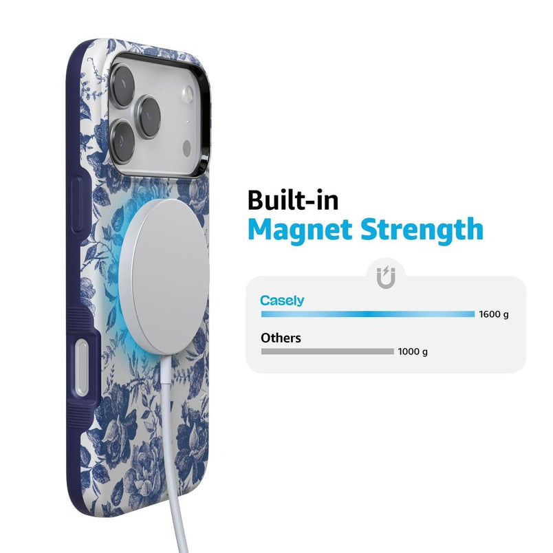 Rose to Fame | Blue & White Rose Floral Case iPhone Case get.casely 