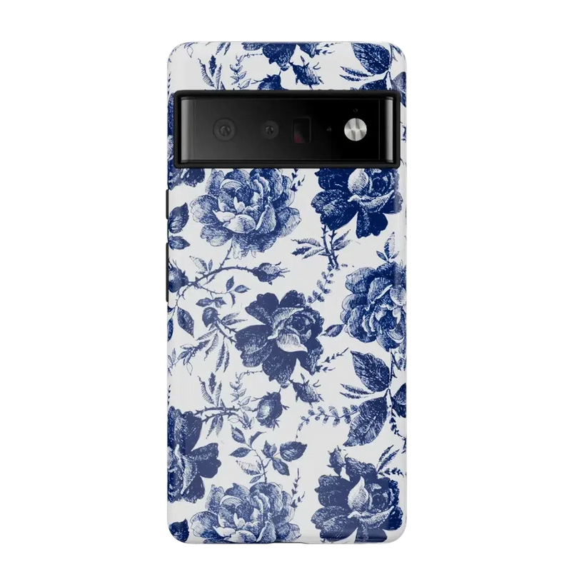 Rose to Fame | Blue & White Rose Floral Google Pixel Case Google Pixel Case Casetry Essential Google Pixel 6 Pro