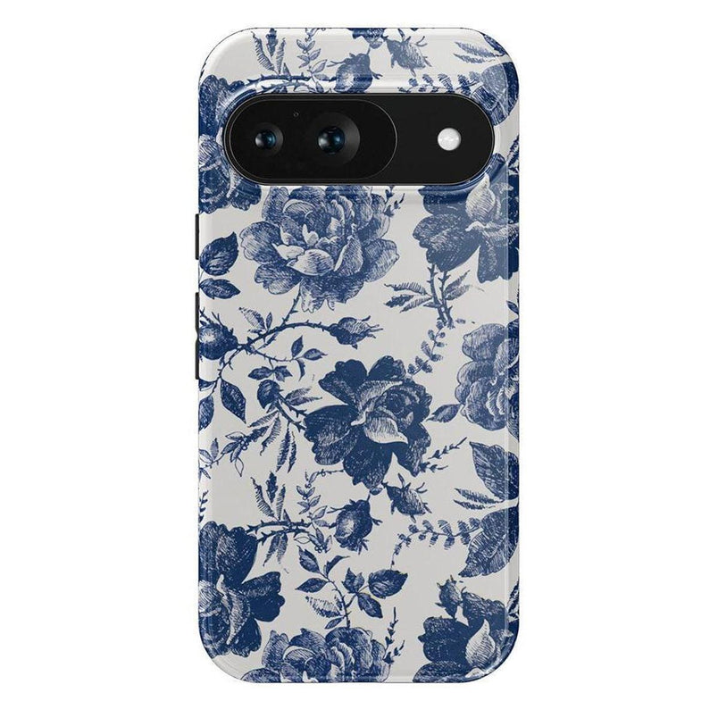 Rose to Fame | Blue & White Rose Floral Google Pixel Case Google Pixel Case Casetry Essential Google Pixel 9 