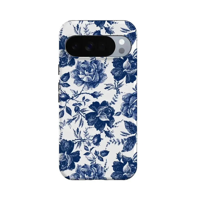 Rose to Fame | Blue & White Rose Floral Google Pixel Case Google Pixel Case Casetry Essential + MagSafe® Google Pixel 10 Pro XL 