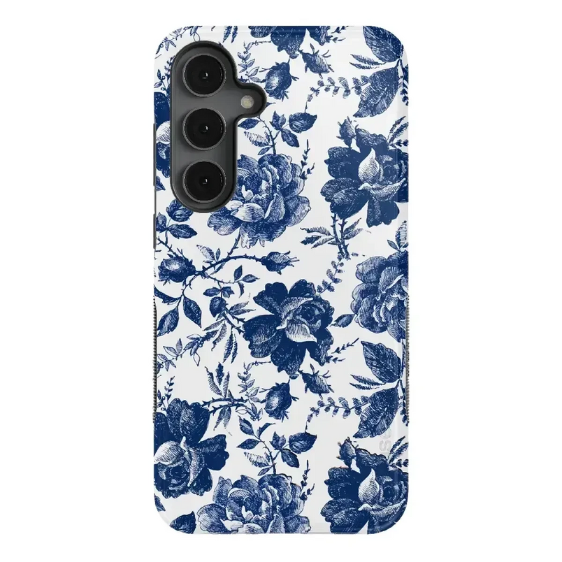 Rose to Fame | Blue & White Rose Floral Samsung Case Samsung Case Casetry Bold Flex + MagSafe® Galaxy S25 Plus 