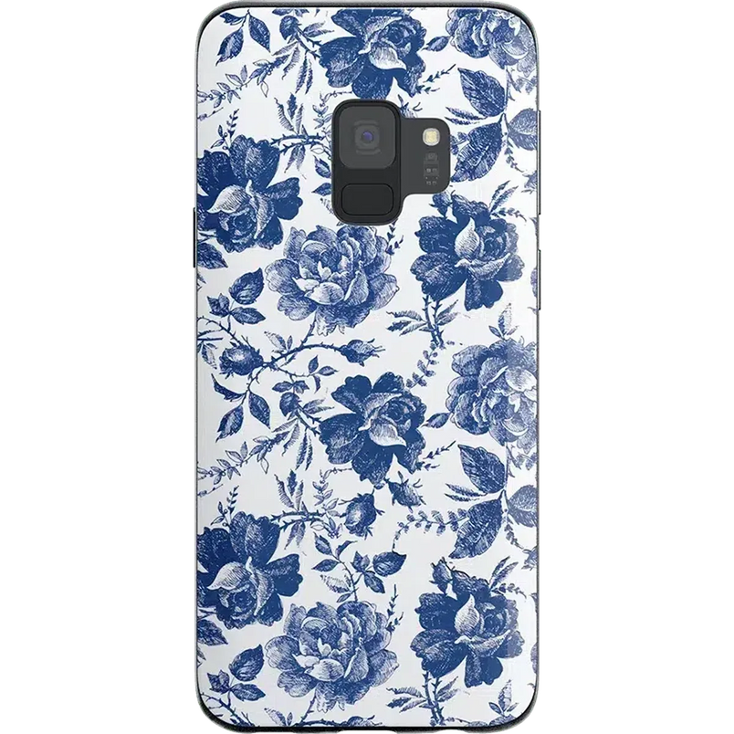 Rose to Fame | Blue & White Rose Floral Samsung Case Samsung Case get.casely Classic Galaxy S9 Plus 