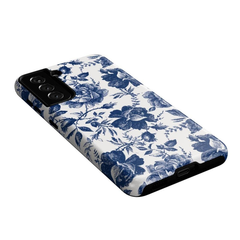 Rose to Fame | Blue & White Rose Floral Samsung Case Samsung Case Casetry 