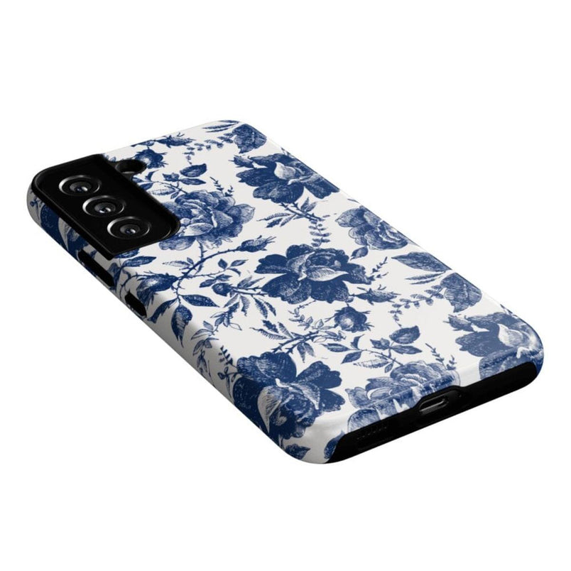 Rose to Fame | Blue & White Rose Floral Samsung Case Samsung Case Casetry 