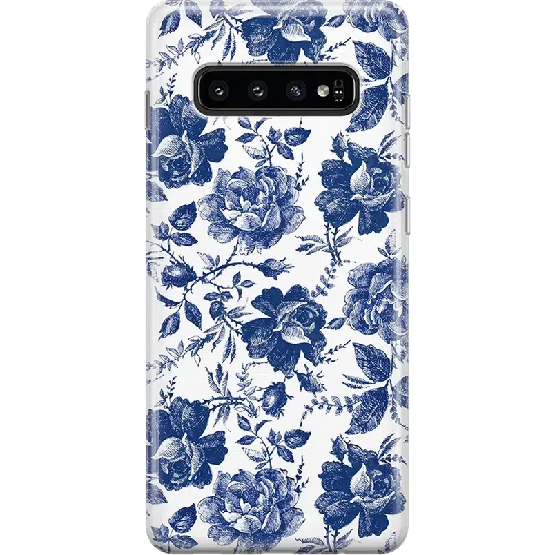 Rose to Fame | Blue & White Rose Floral Samsung Case Samsung Case get.casely 