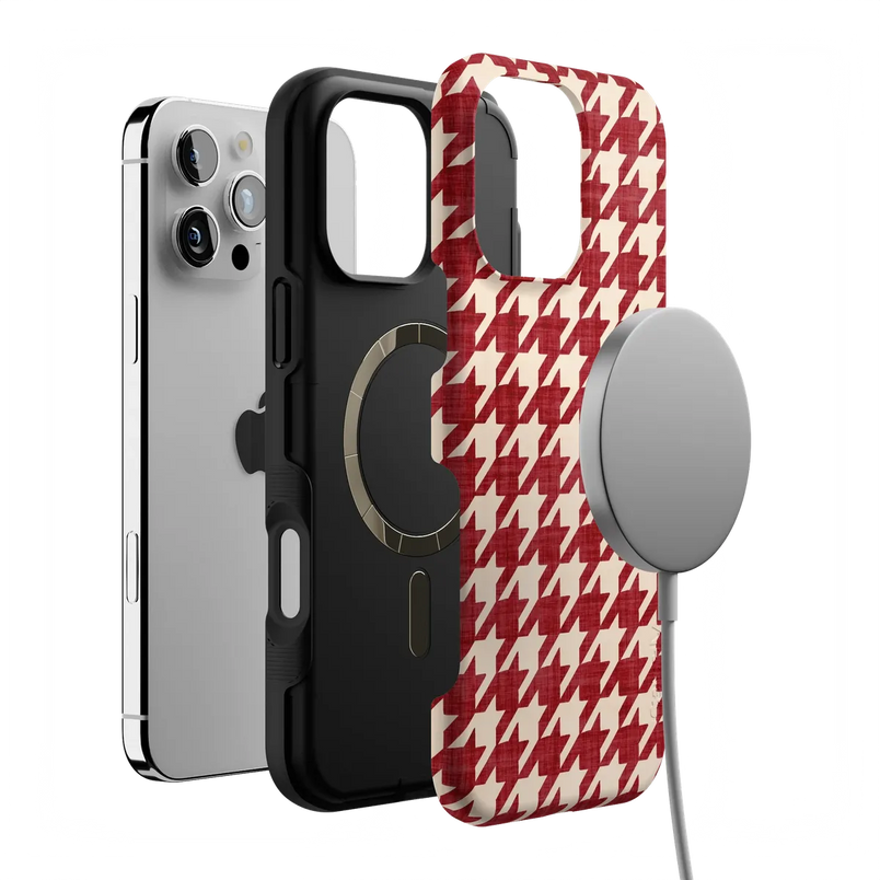 Scarlet Stitch | Red Houndstooth Case