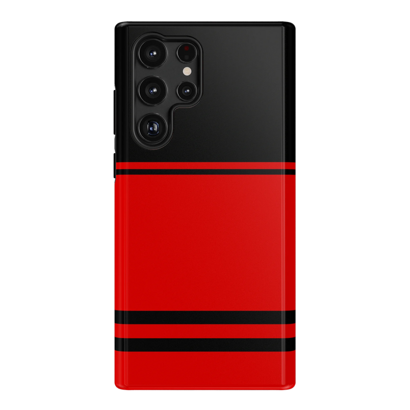 Go Canes | Black & Red Striped Case - Galaxy S22 Ultra