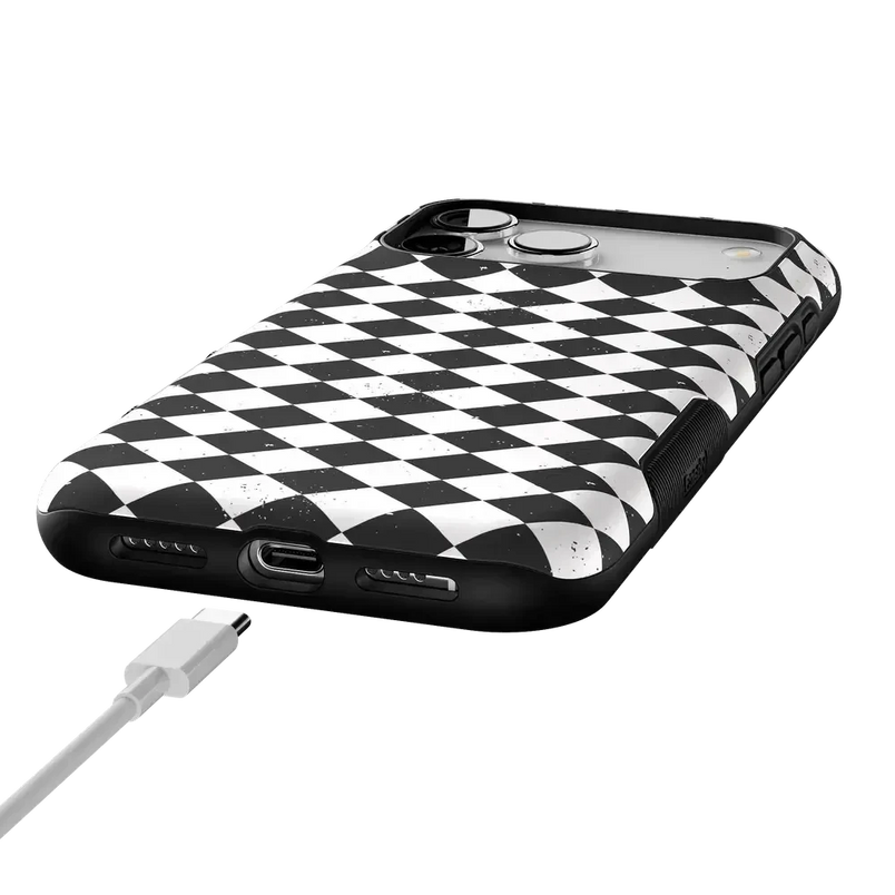 Salem's Hex | Black & White Checkered Case Phone Case get.casely 