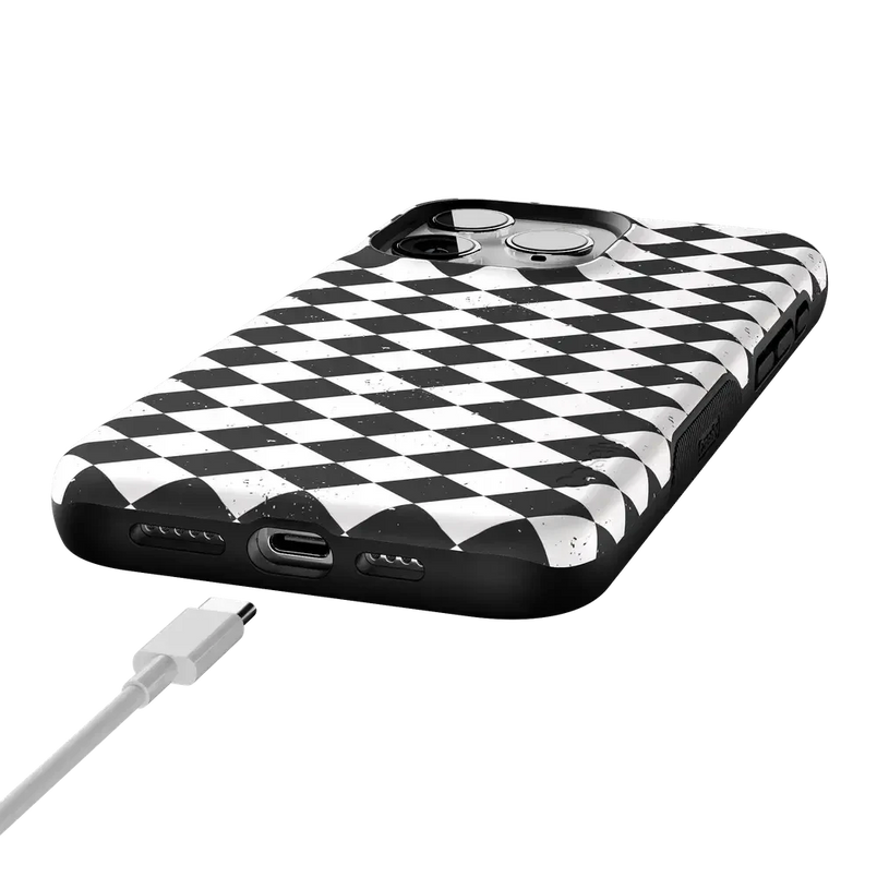 Salem's Hex | Black & White Checkered Case Phone Case get.casely 