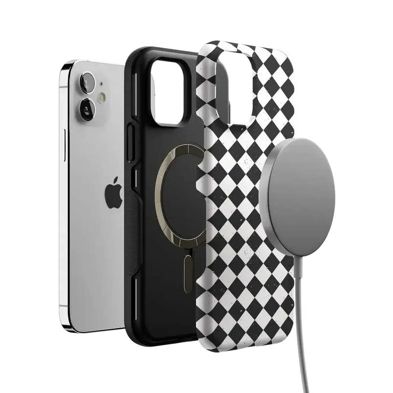 Salem's Hex | Black & White Checkered Case Phone Case get.casely 