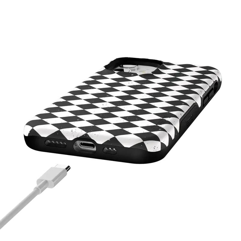 Salem's Hex | Black & White Checkered Case Phone Case get.casely 