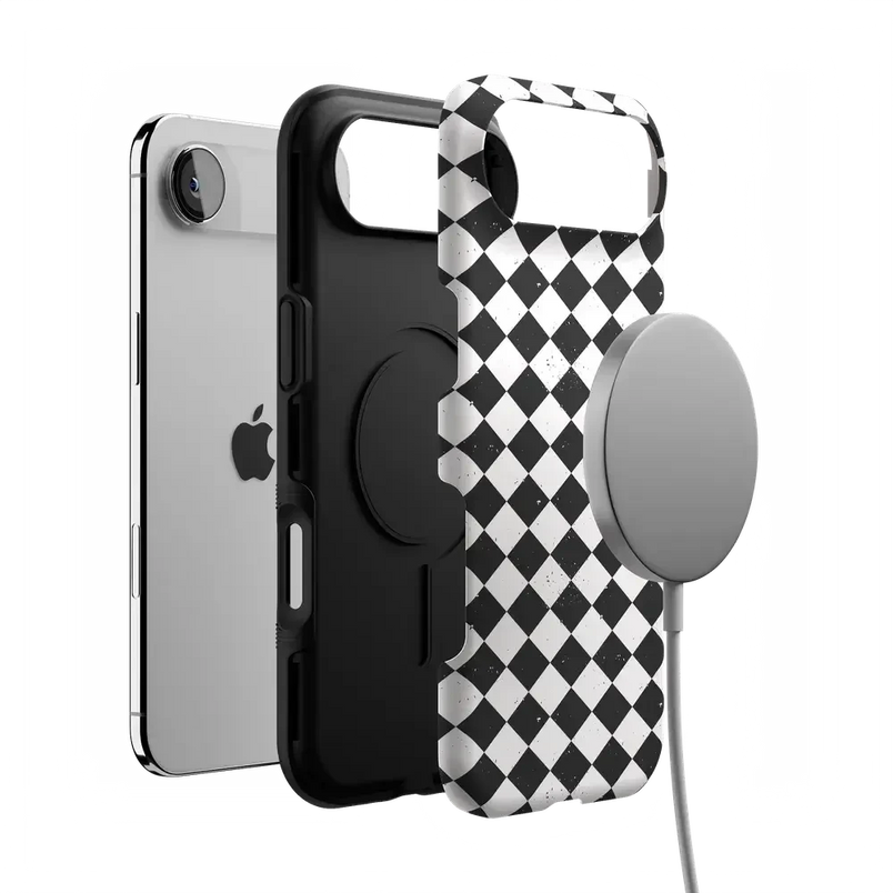 Salem's Hex | Black & White Checkered Case Phone Case get.casely 