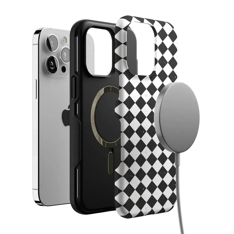 Salem's Hex | Black & White Checkered Case Phone Case get.casely 