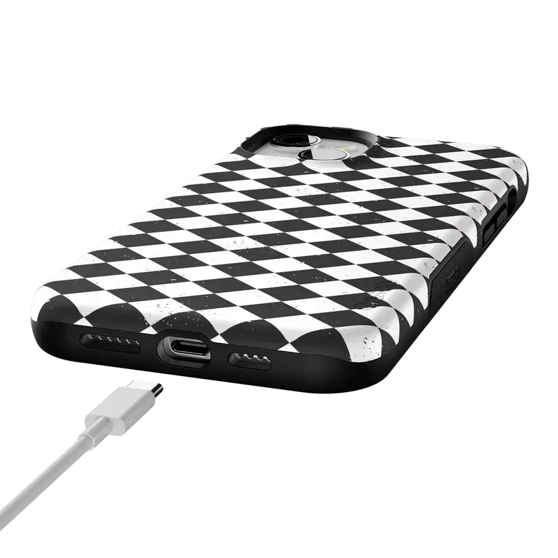 Salem's Hex | Black & White Checkered Case Phone Case get.casely 