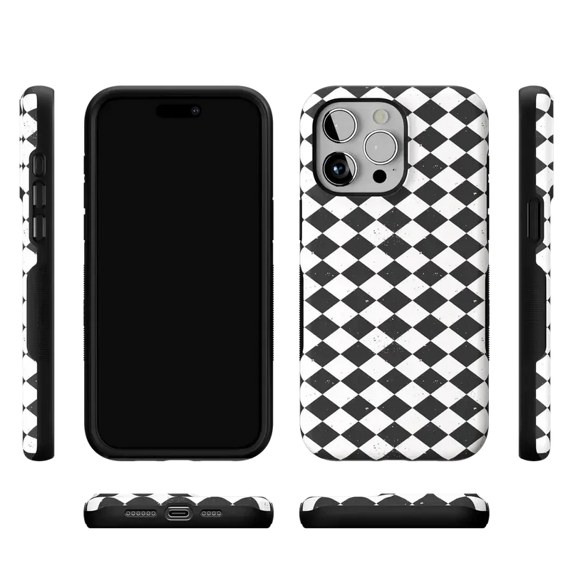 Salem's Hex | Black & White Checkered Case Phone Case get.casely 