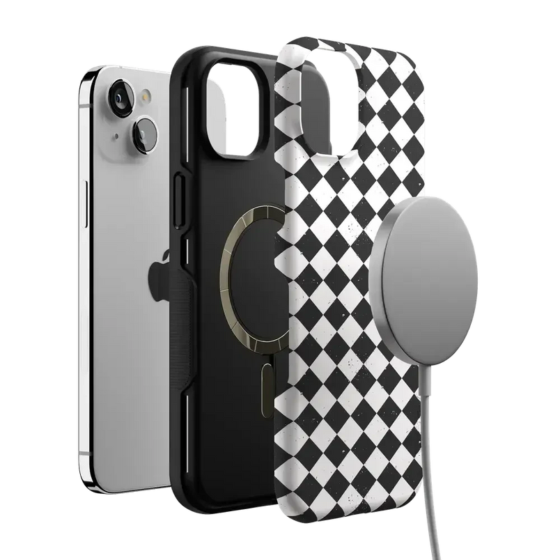 Salem's Hex | Black & White Checkered Case Phone Case get.casely 