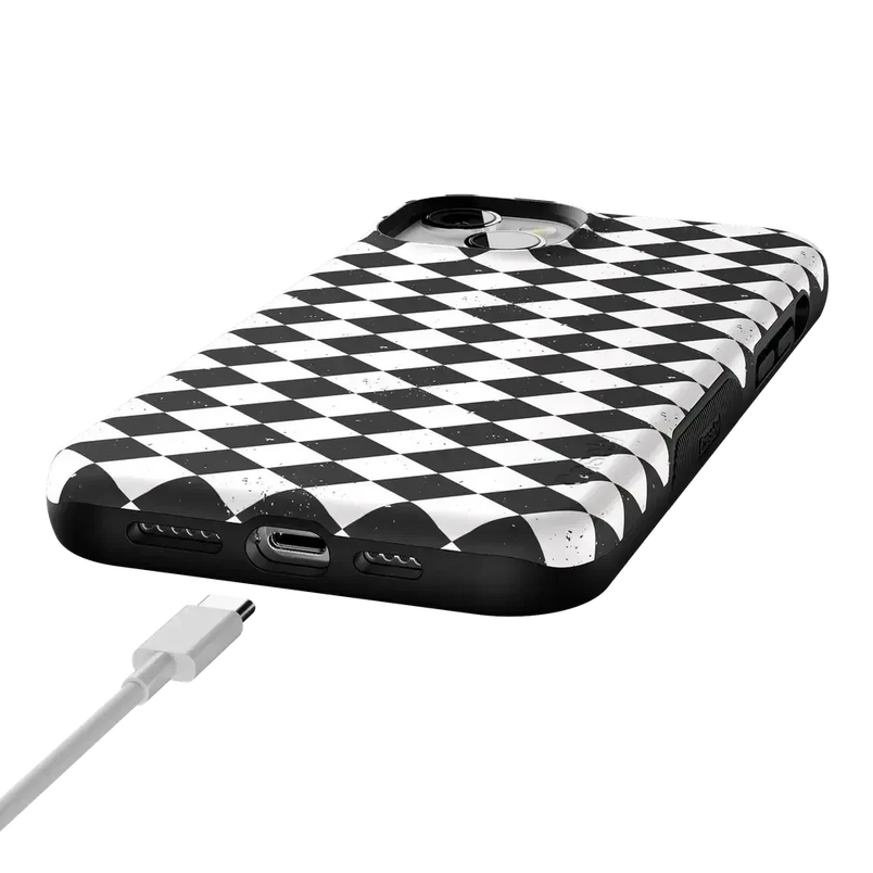 Salem's Hex | Black & White Checkered Case Phone Case get.casely 