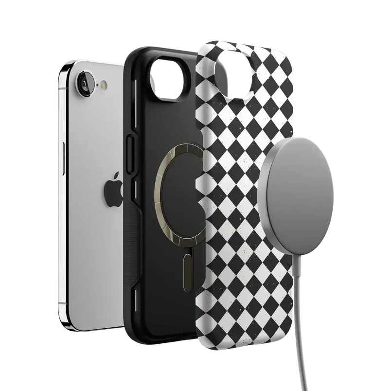 Salem's Hex | Black & White Checkered Case Phone Case get.casely 