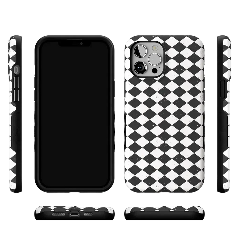 Salem's Hex | Black & White Checkered Case Phone Case get.casely 
