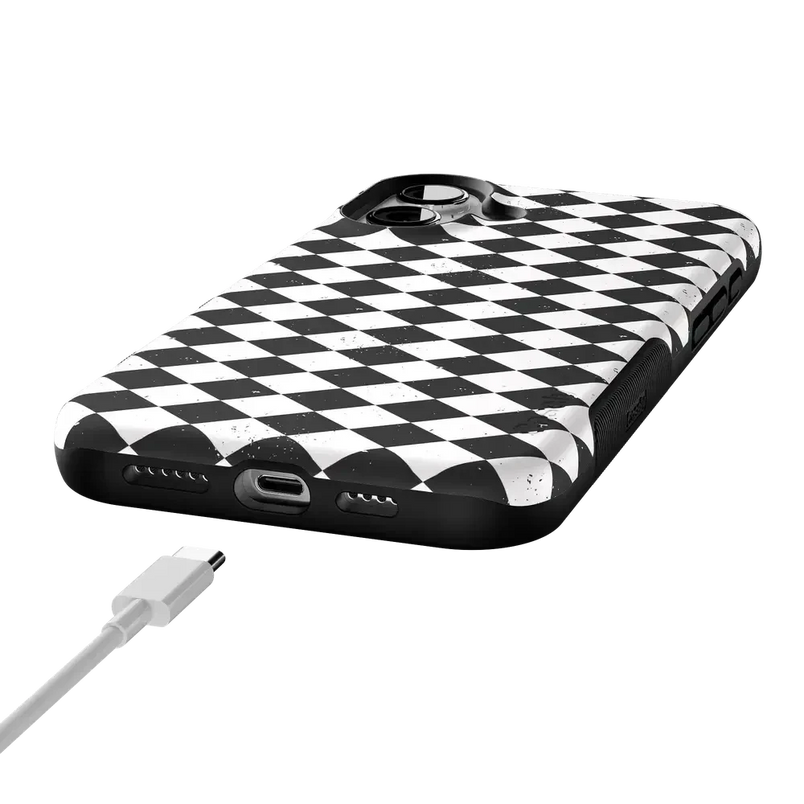 Salem's Hex | Black & White Checkered Case Phone Case get.casely 