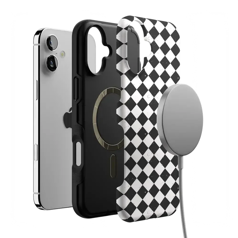 Salem's Hex | Black & White Checkered Case Phone Case get.casely 