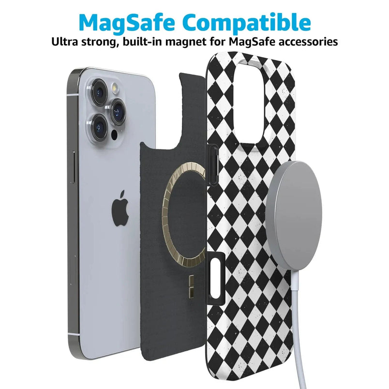 Salem's Hex | Black & White Checkered Case Phone Case get.casely 