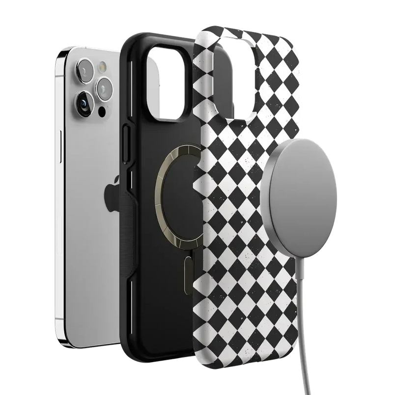 Salem's Hex | Black & White Checkered Case Phone Case get.casely 