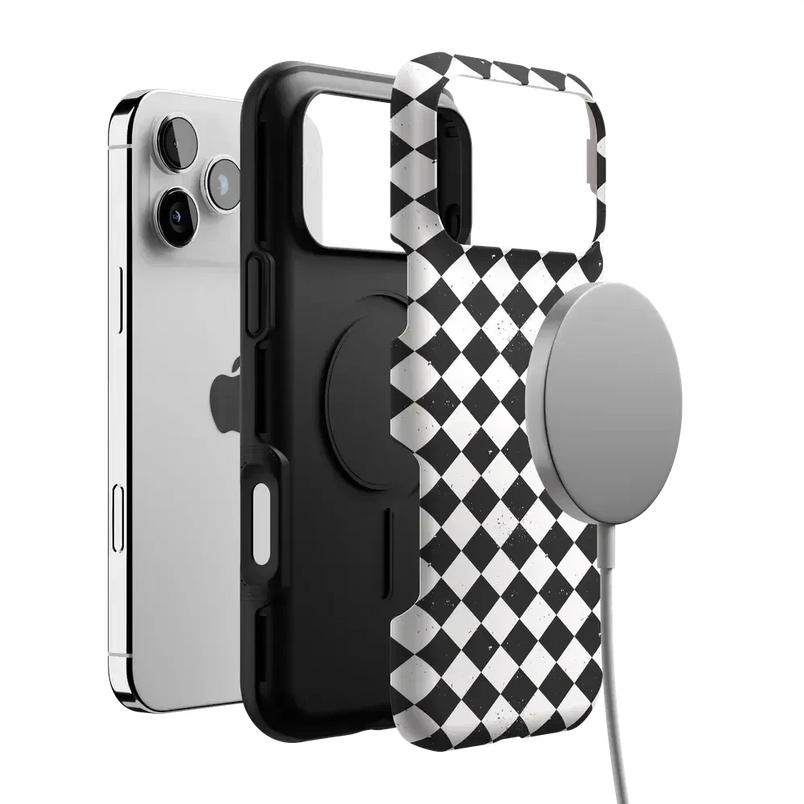Salem's Hex | Black & White Checkered Case Phone Case get.casely 