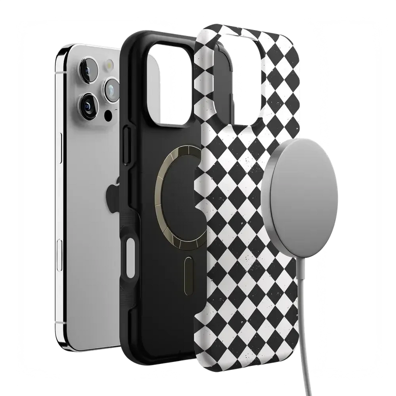 Salem's Hex | Black & White Checkered Case Phone Case get.casely 