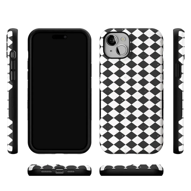 Salem's Hex | Black & White Checkered Case Phone Case get.casely 