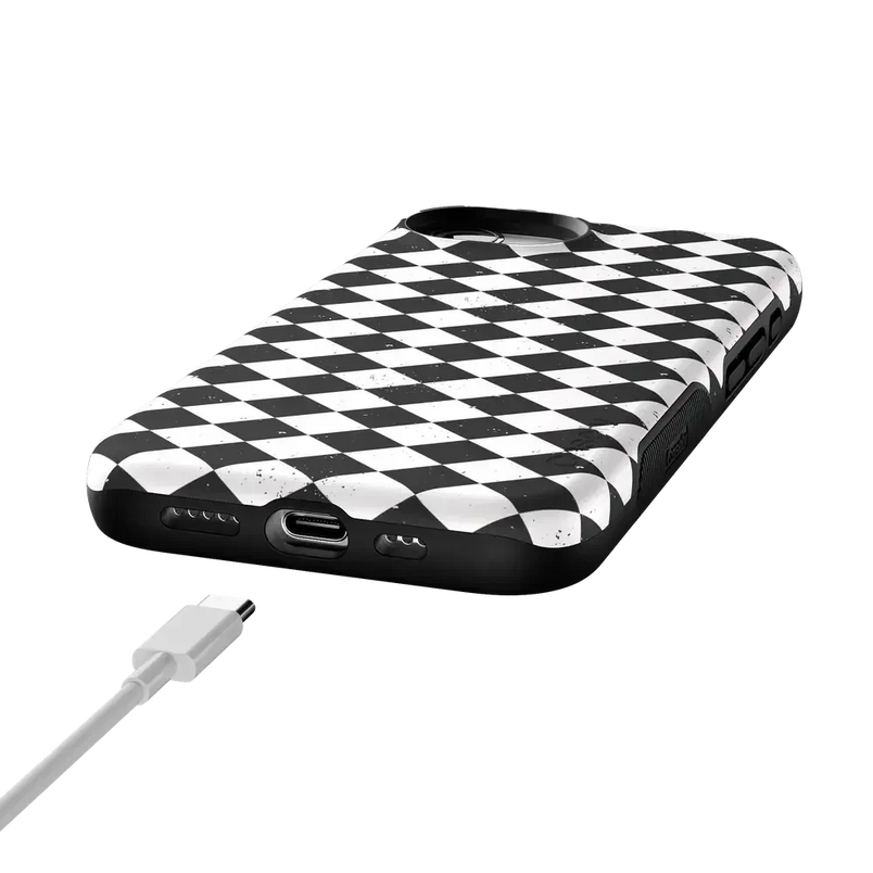 Salem's Hex | Black & White Checkered Case Phone Case get.casely 
